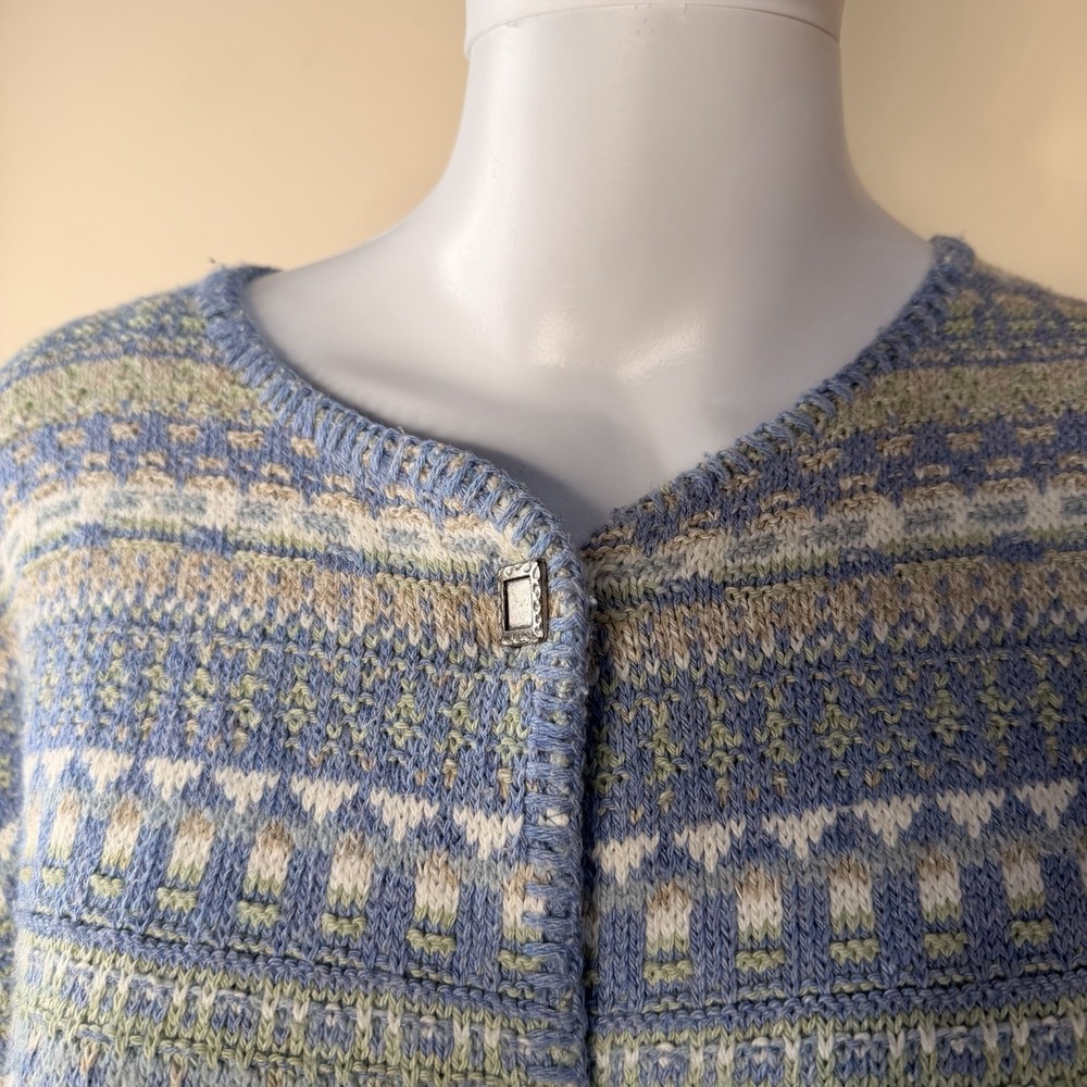 Vintage Alps Fine Womens Apparel Cardigan Sweater Made in USA Multicolor SZ-M - Picture 13 of 16